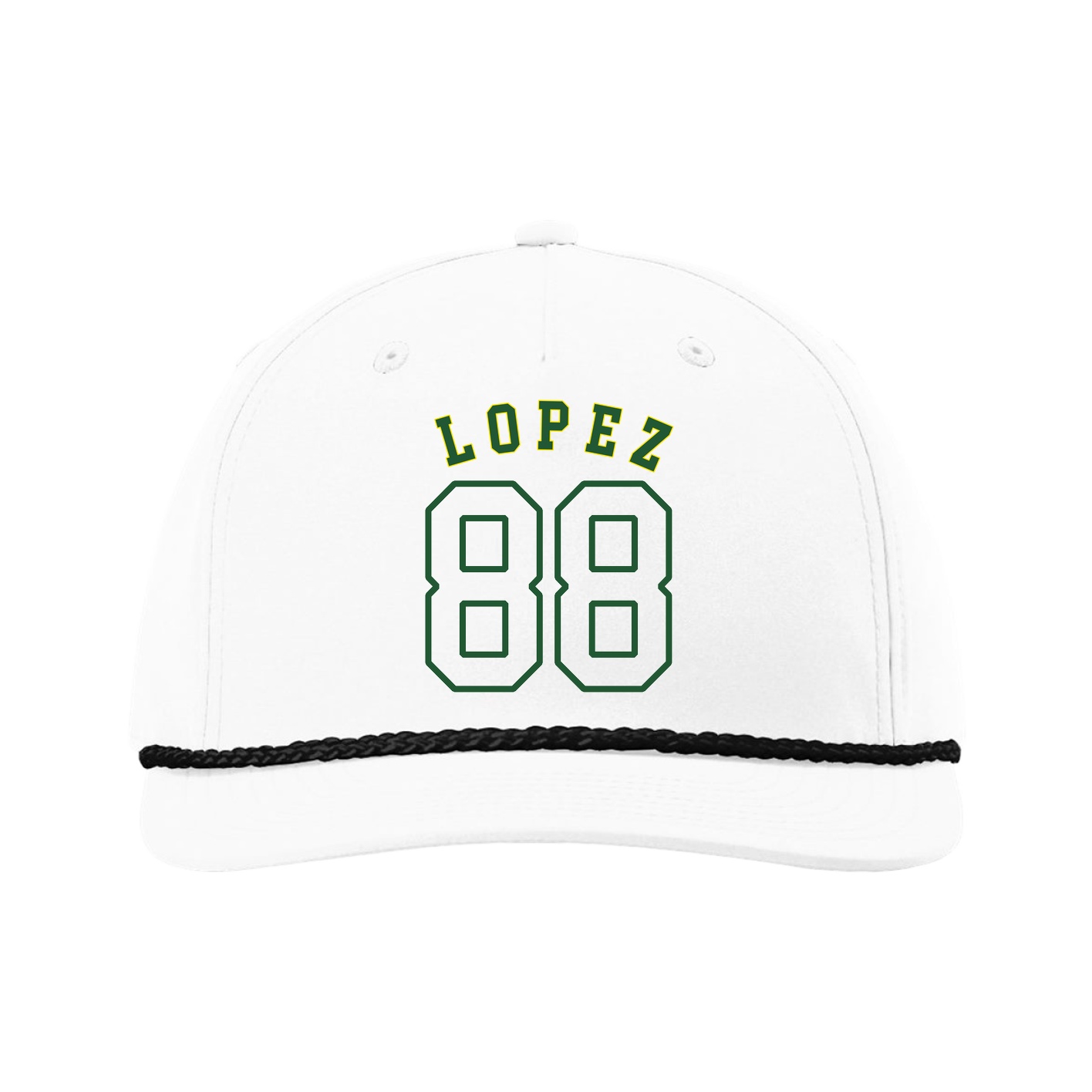 Five-Panel Classic Rope Cap — Shirsey Arch in White