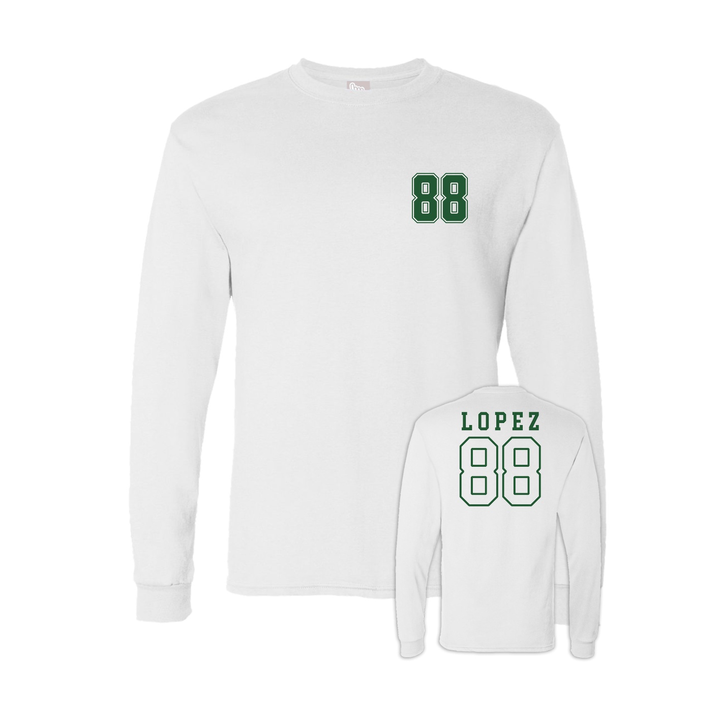 Long Sleeve Tee — Chest Back in White