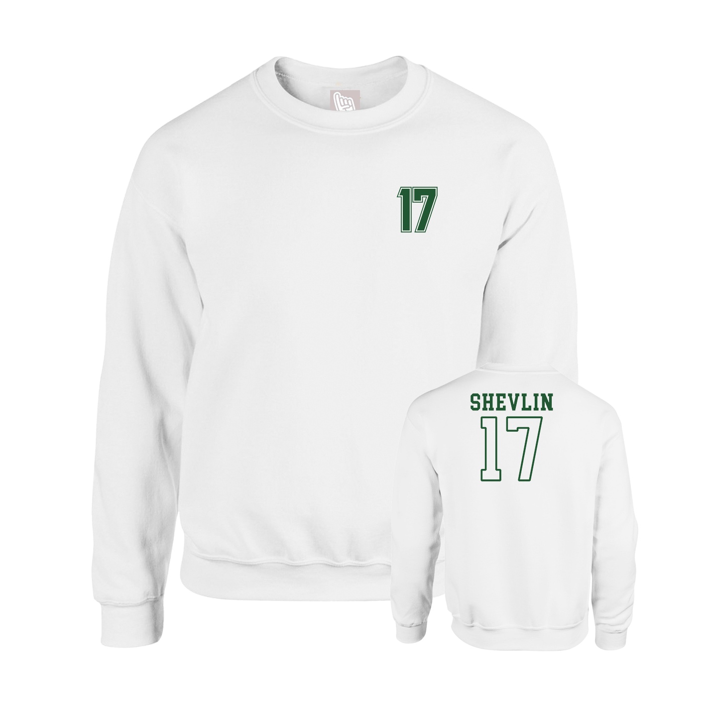 Fleece Crew — Chest Back in White
