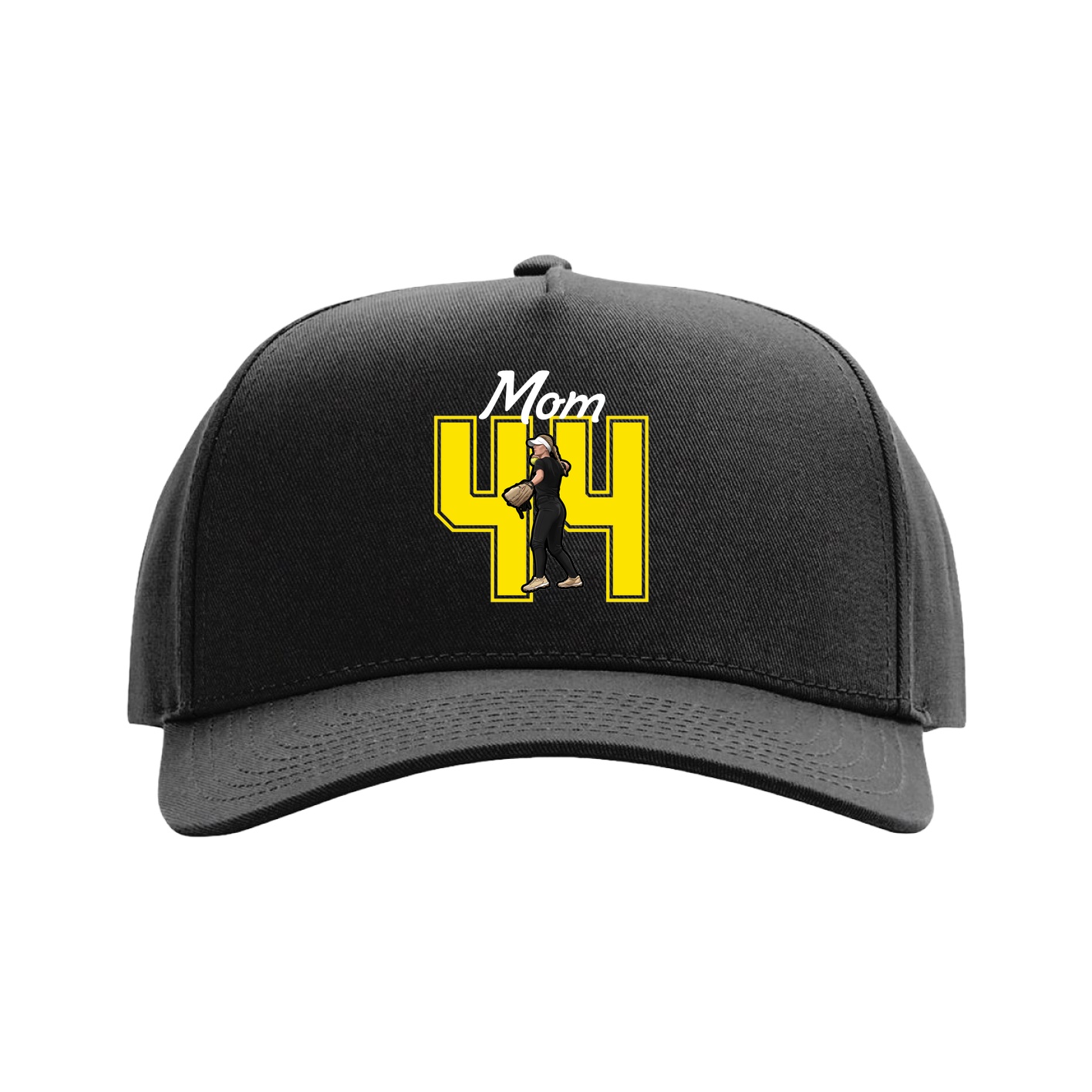 Full Fabric Five-Panel Champ Cap — Mothers Day Shirsey in Black