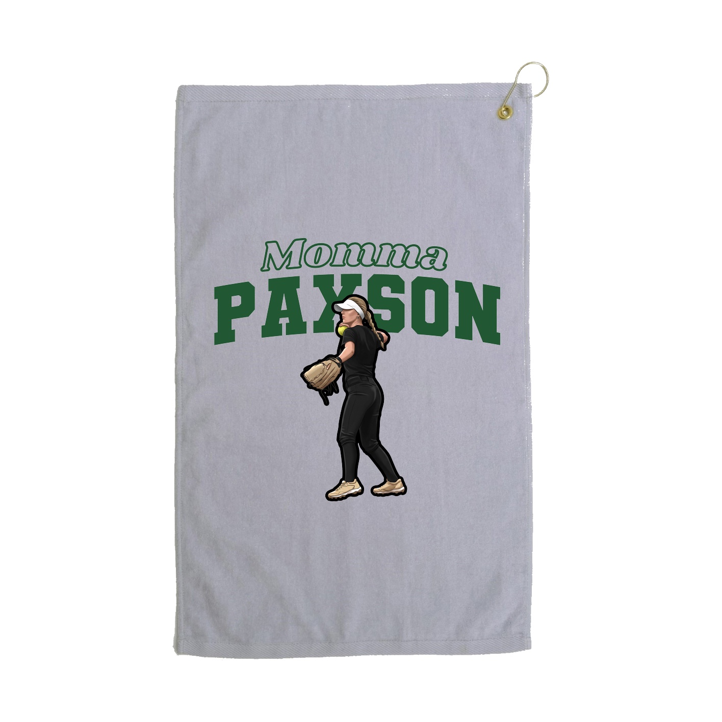 Golf Towel — Mothers Day Block in Grey