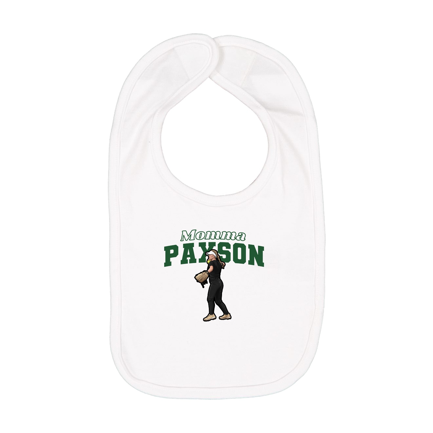 Infant Bib — Mothers Day Block in White