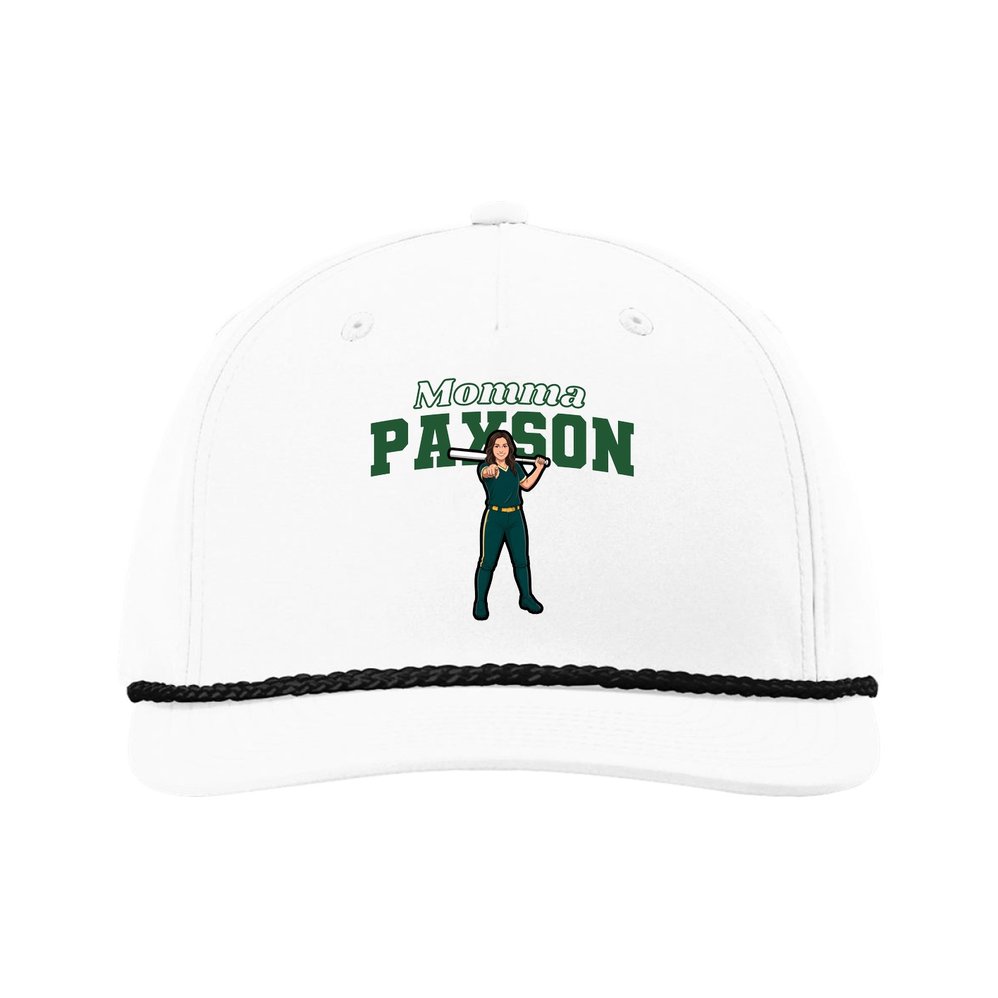 Five-Panel Classic Rope Cap — Mothers Day Block in White