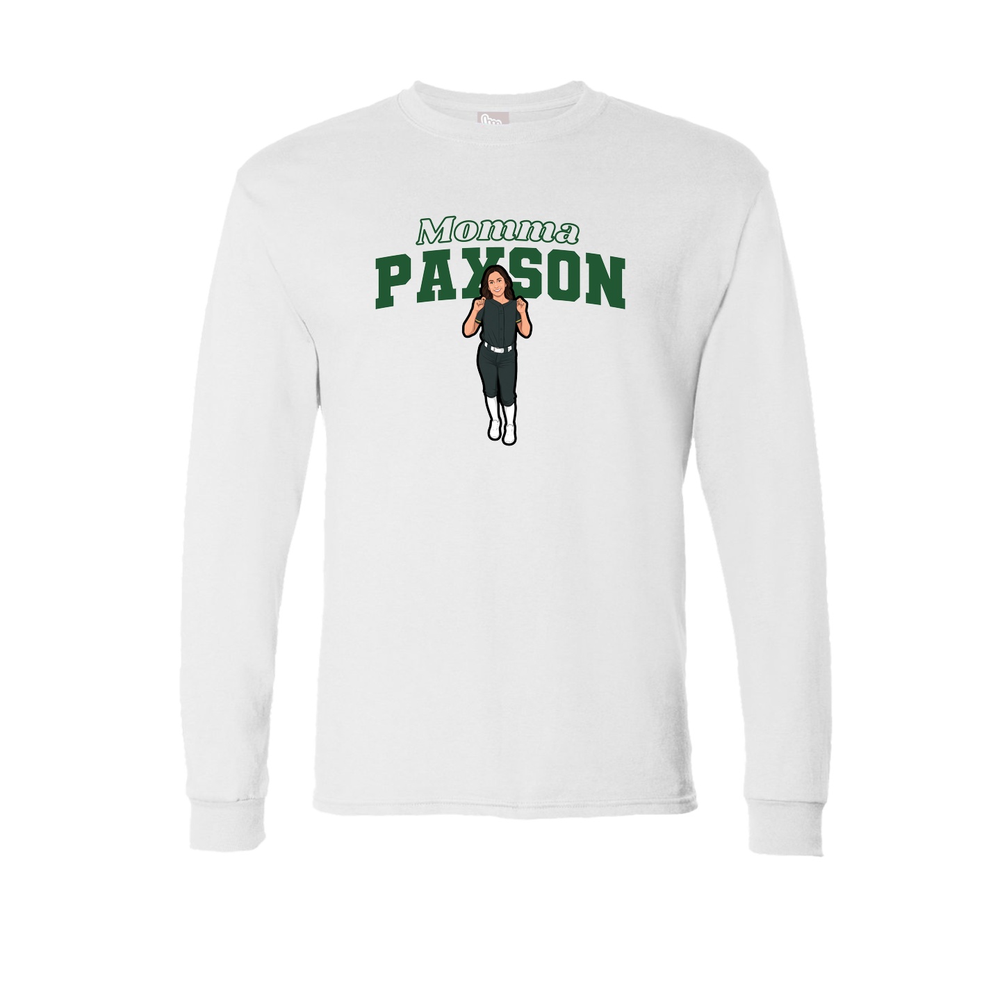 Long Sleeve Tee — Mothers Day Block in White