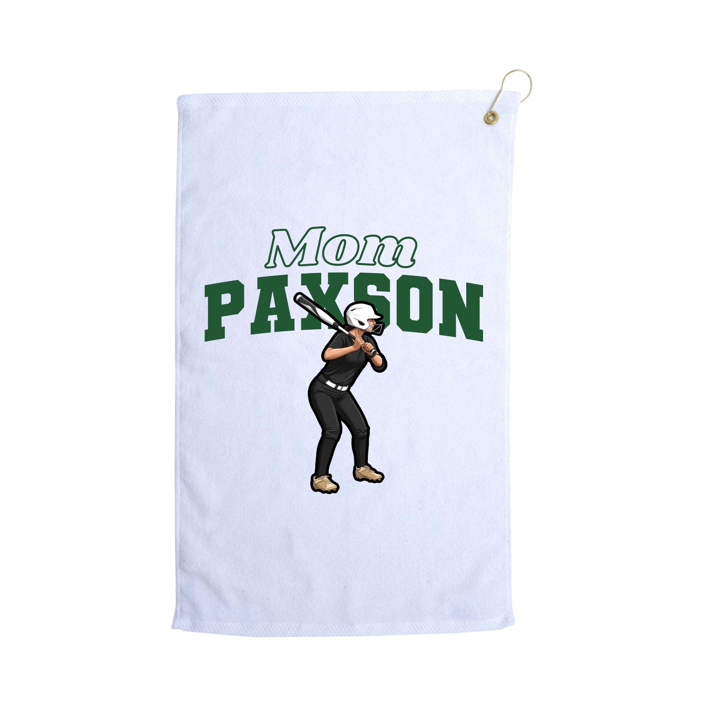 Golf Towel — Mothers Day Block in White