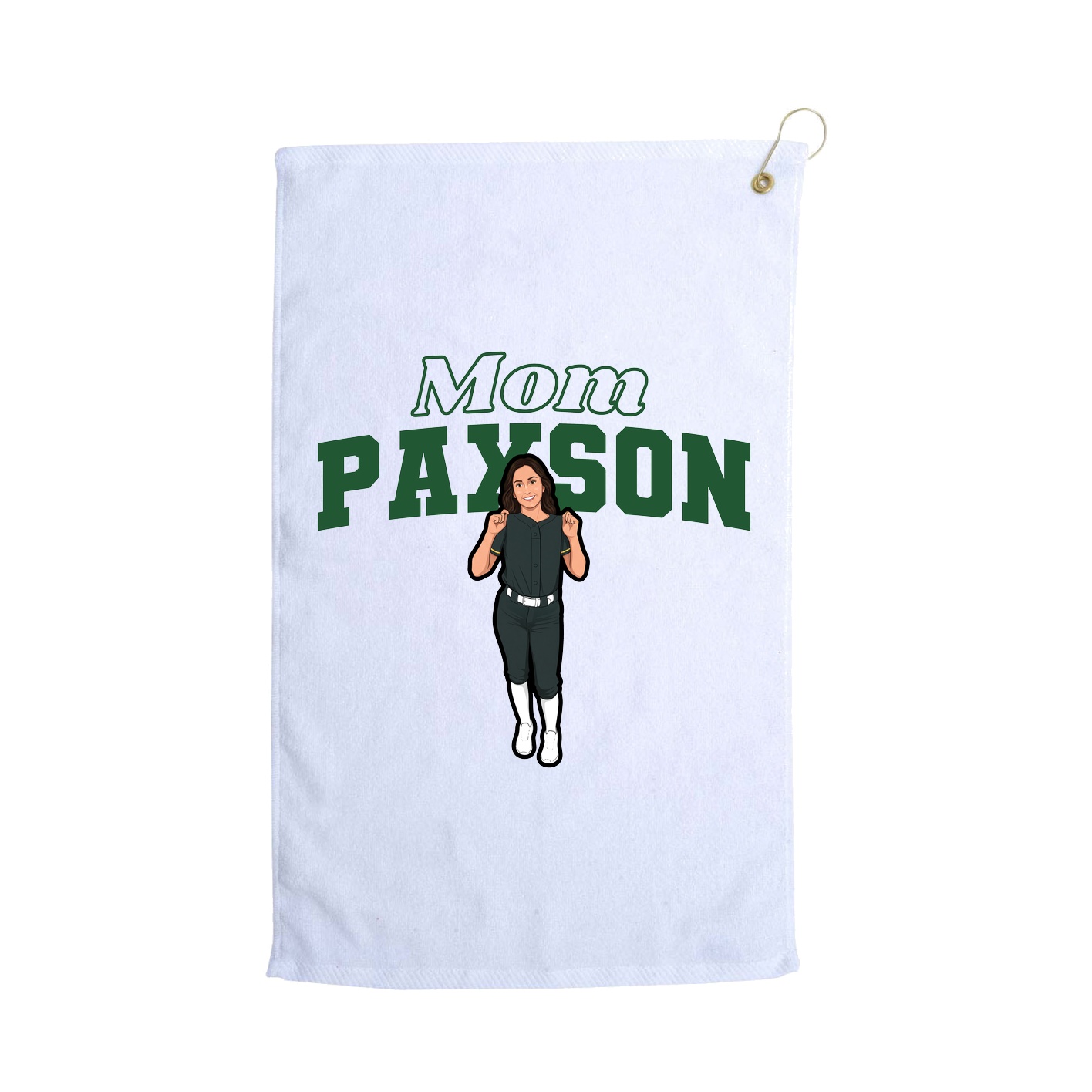 Golf Towel — Mothers Day Block in White