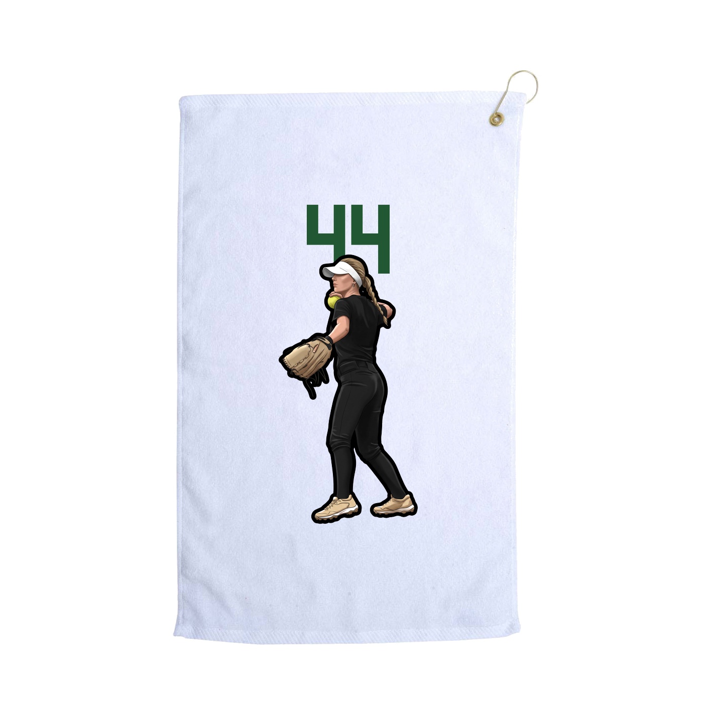 Golf Towel — Number Top in White