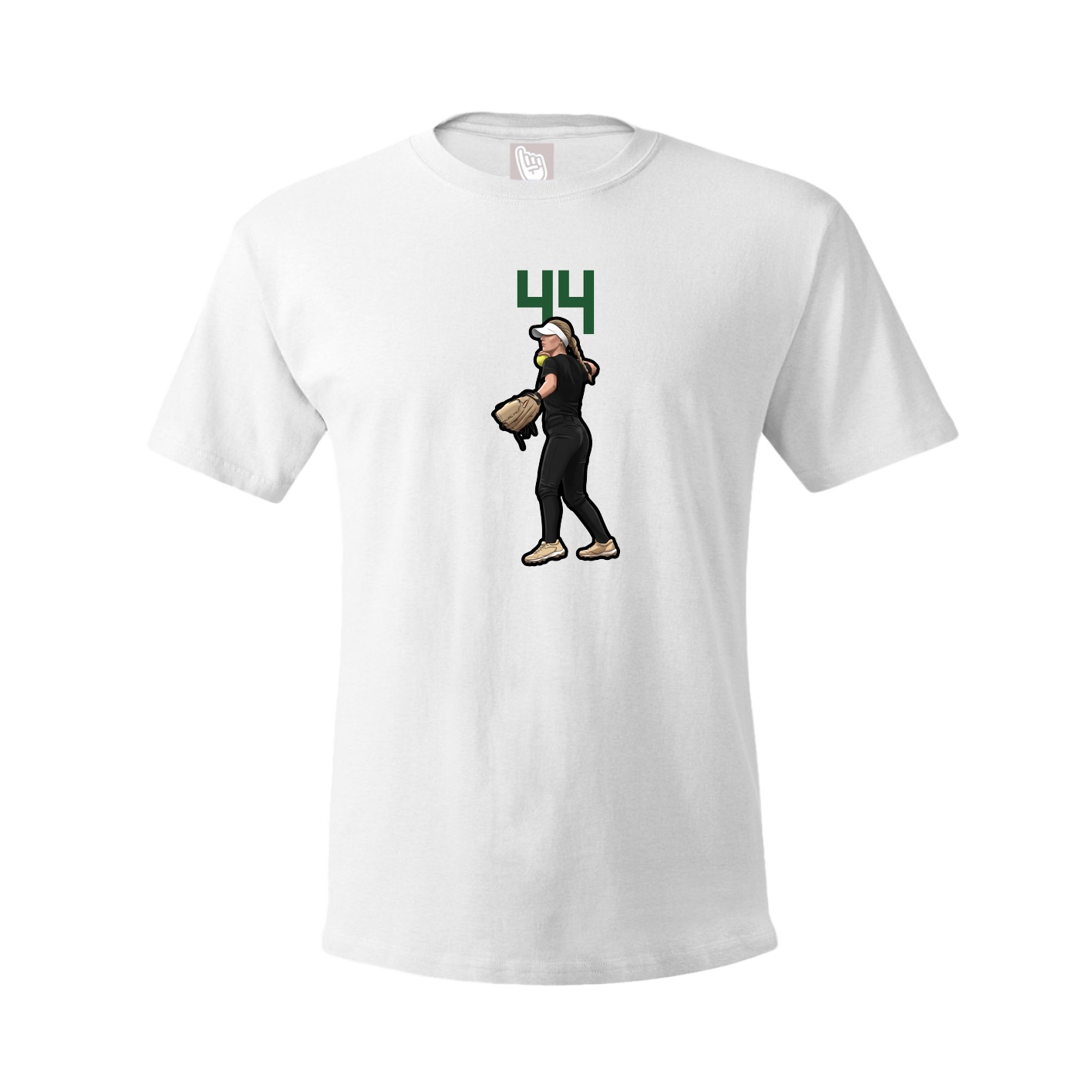 Youth Tee — Number Top in White