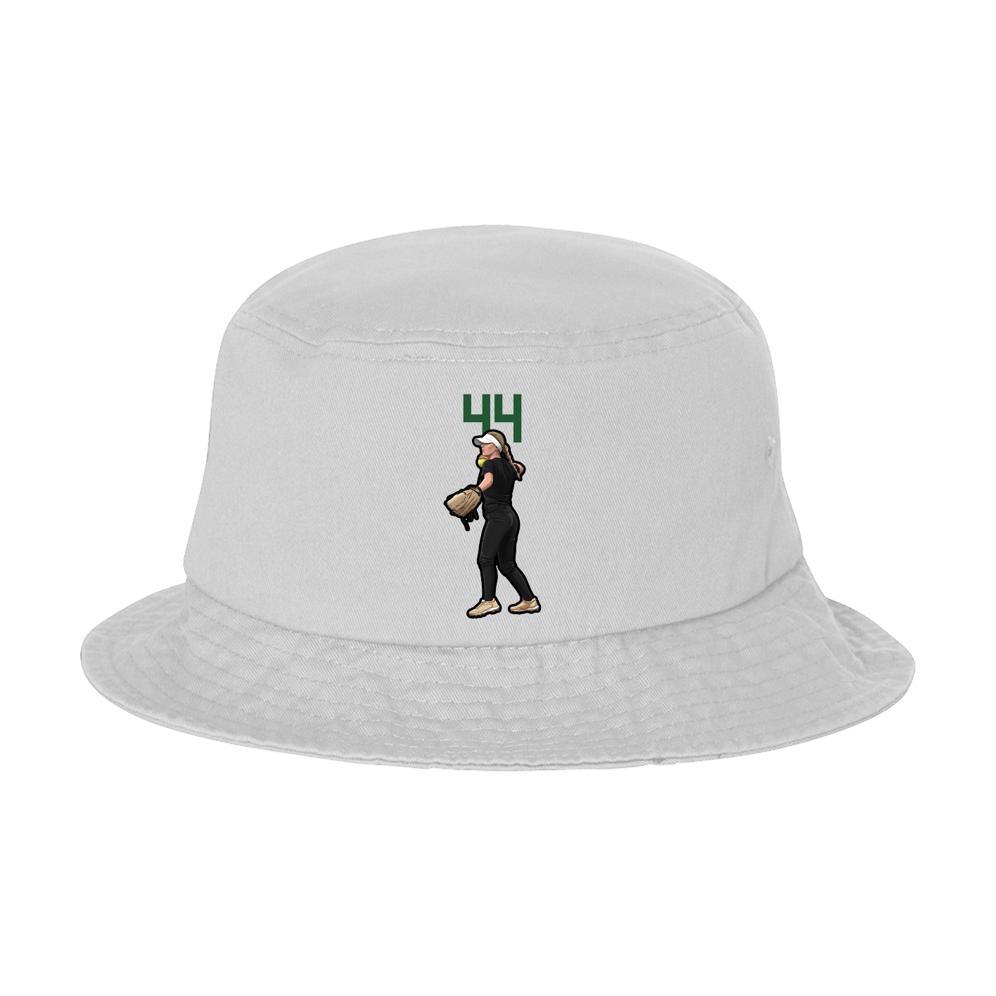 Bucket Cap — Number Top in White