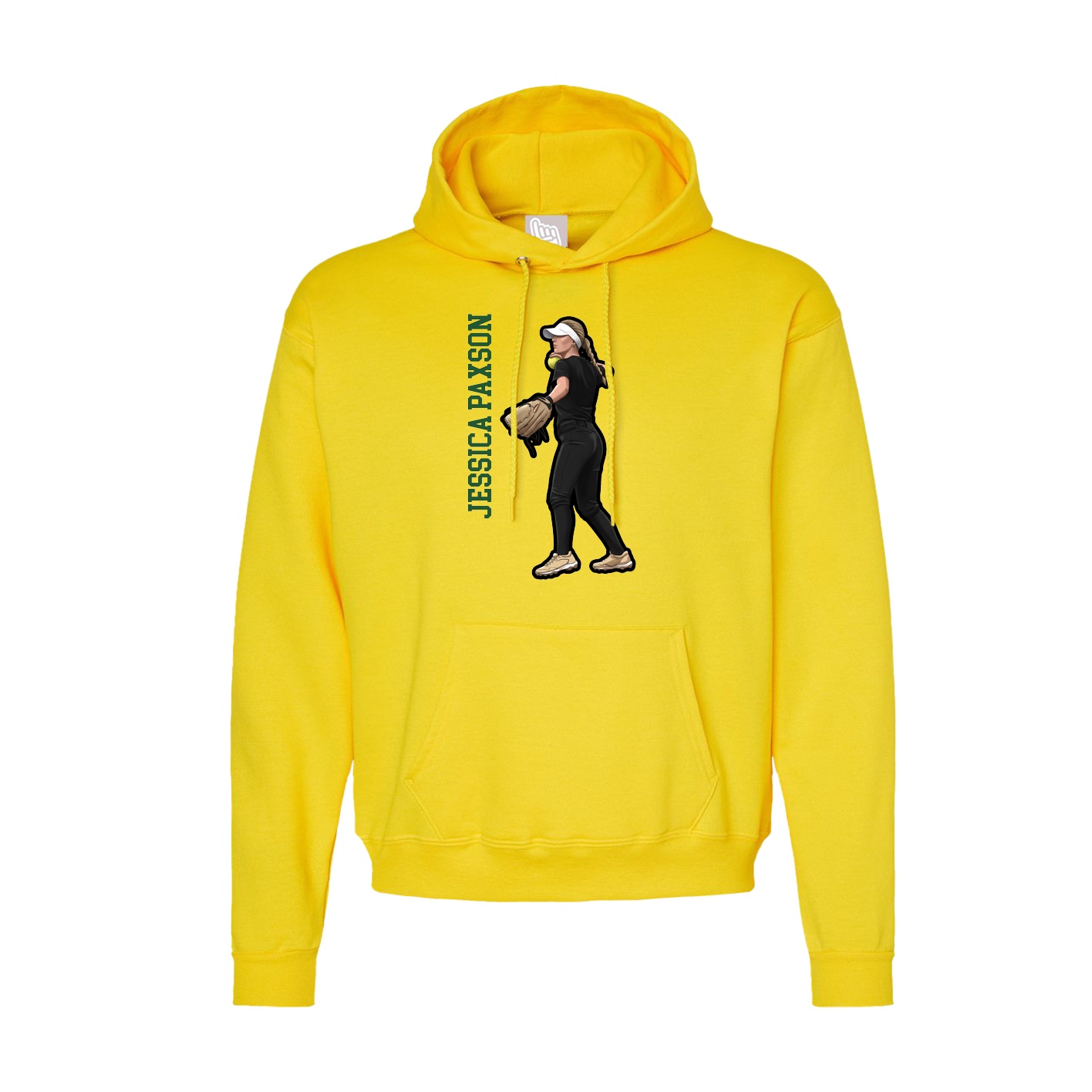 Hoodie — Name Vertical in Yellow