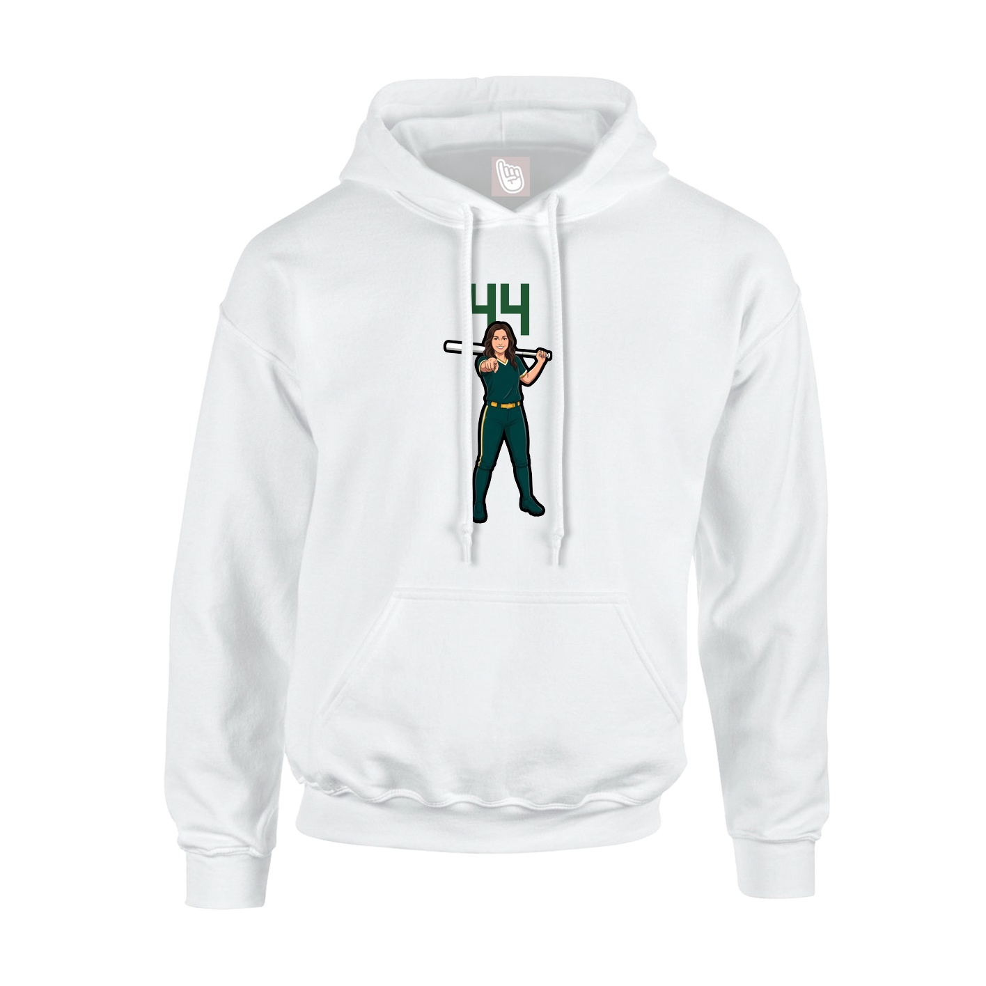 Youth Hoodie — Number Top in White