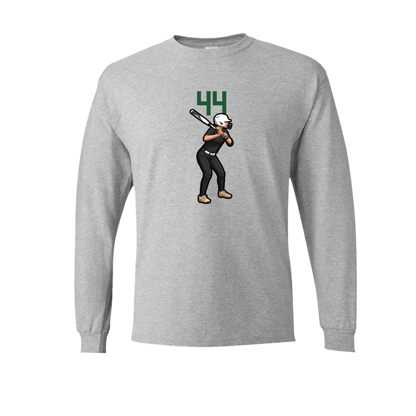 Long Sleeve Tee — Number Top in Grey
