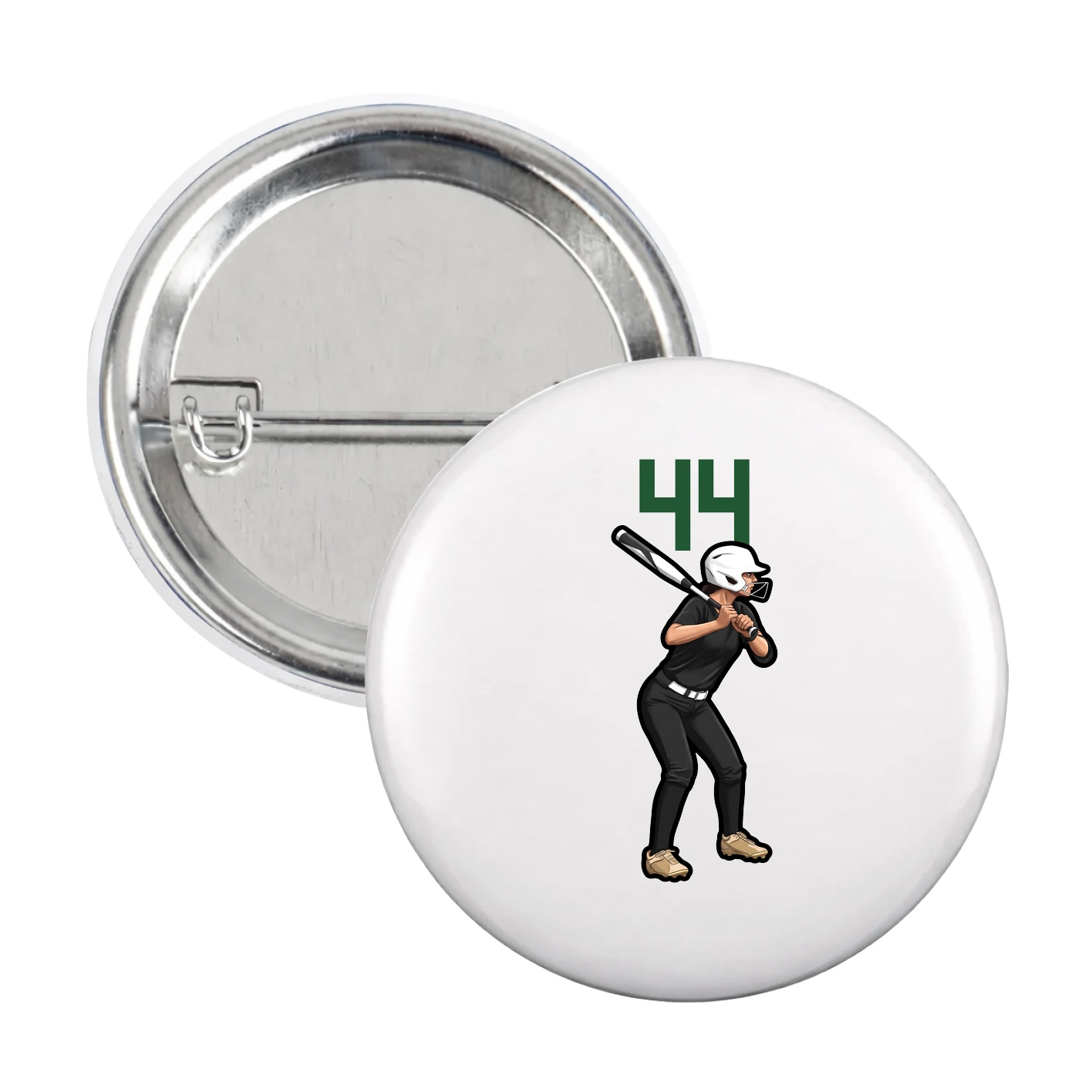 Game Day Button — Number Top in White