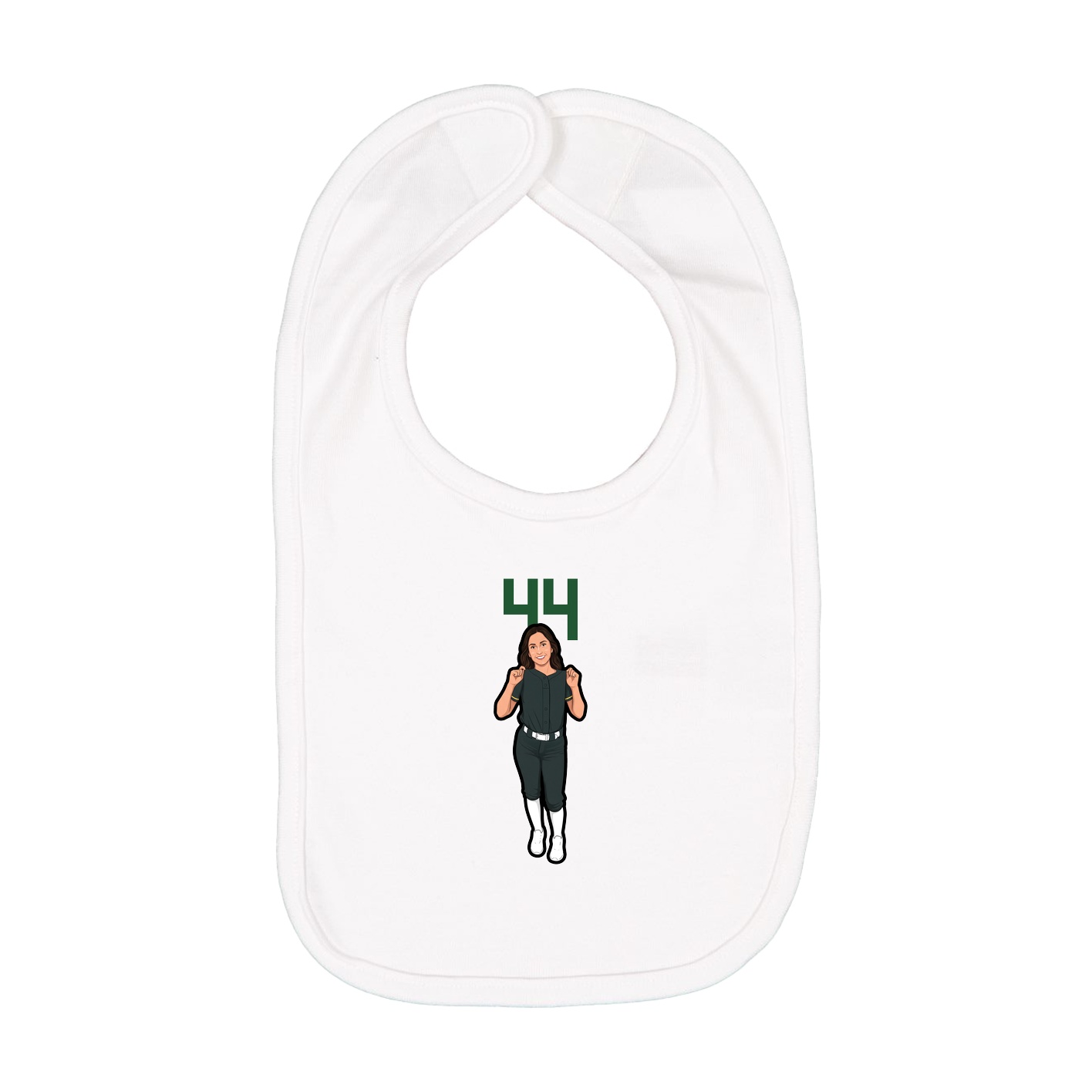 Infant Bib — Number Top in White