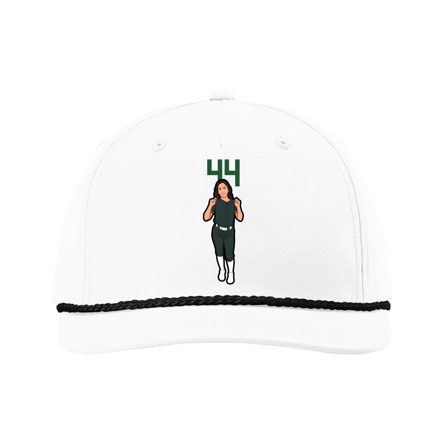 Five-Panel Classic Rope Cap — Number Top in White