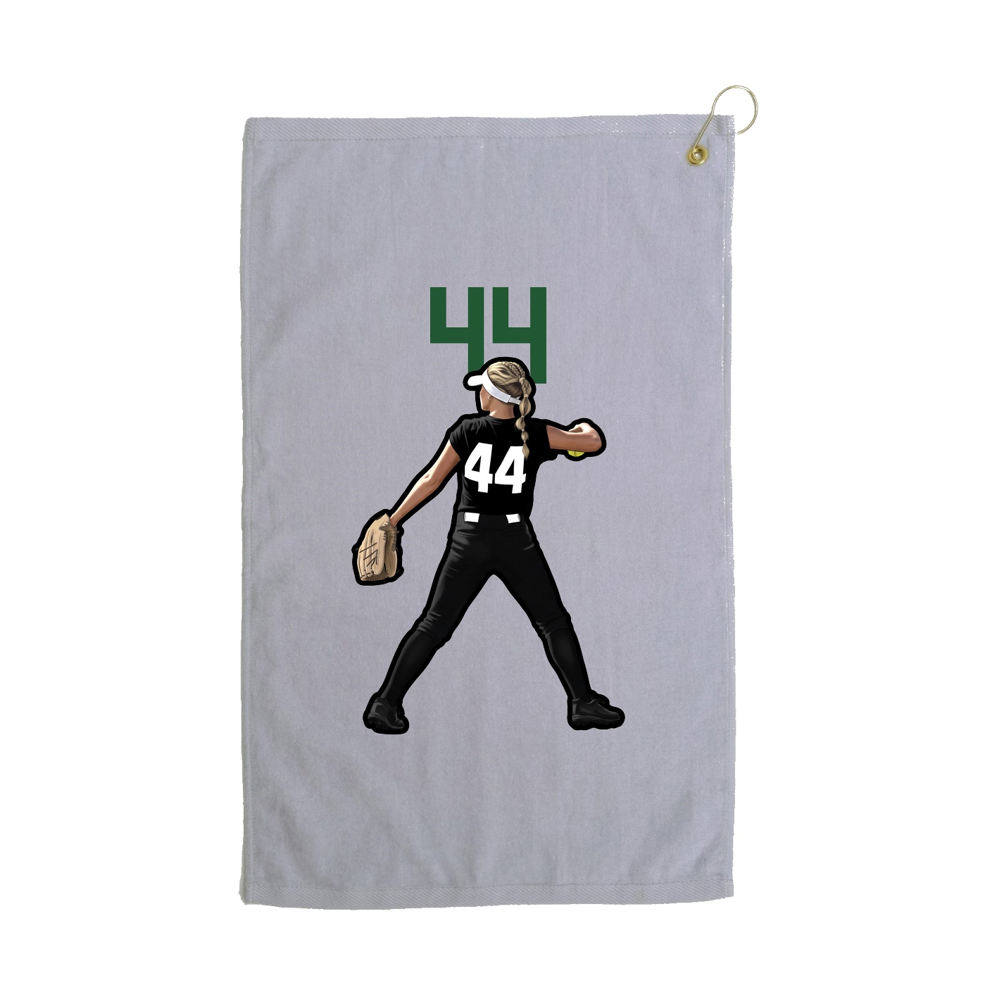 Golf Towel — Number Top in Grey