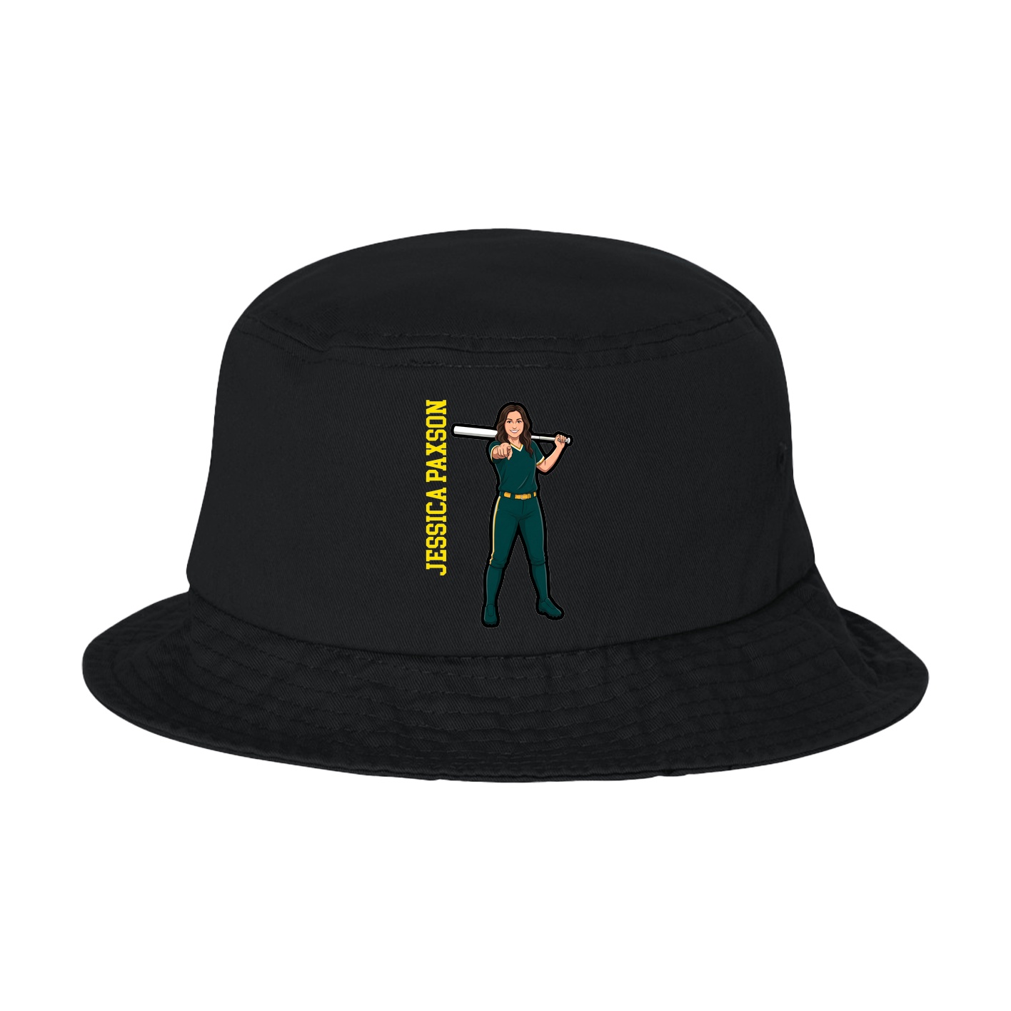 Bucket Cap — Name Vertical in Black