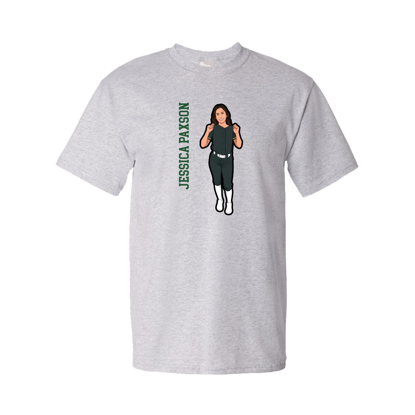 Tee — Name Vertical in Grey
