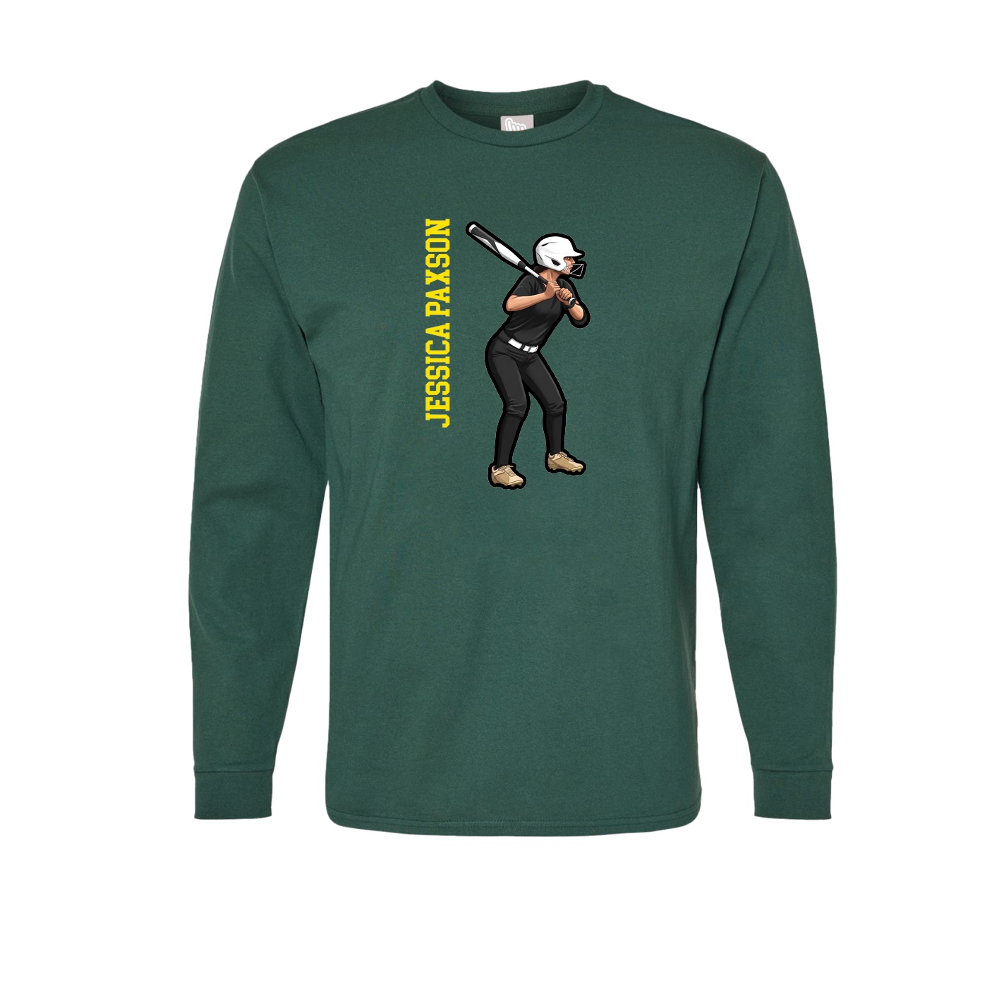 Long Sleeve Tee — Name Vertical in Green