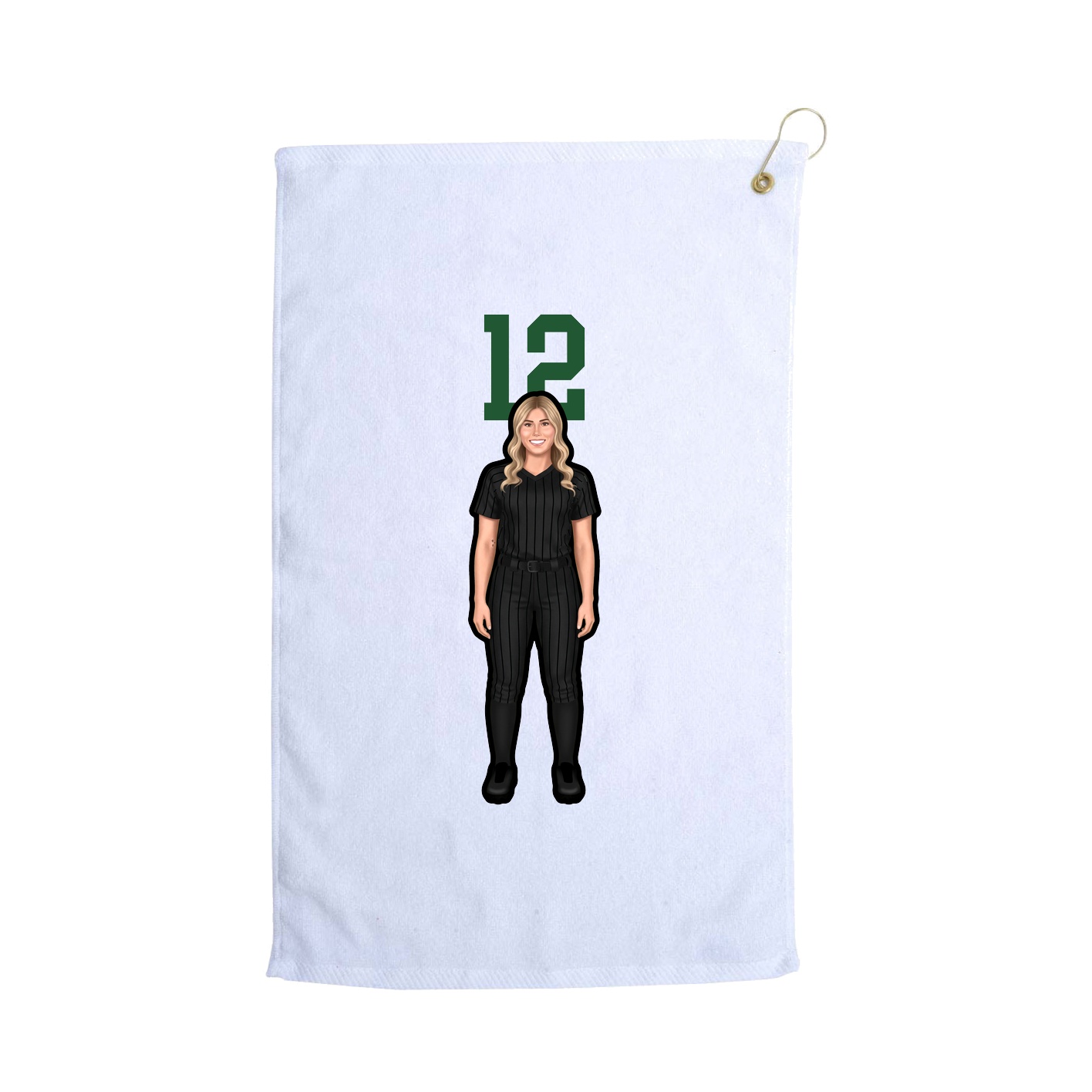 Golf Towel — Number Top in White