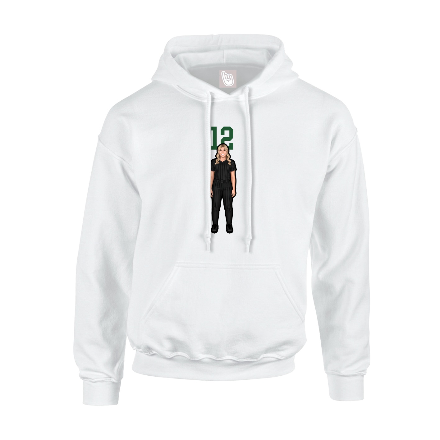 Youth Hoodie — Number Top in White