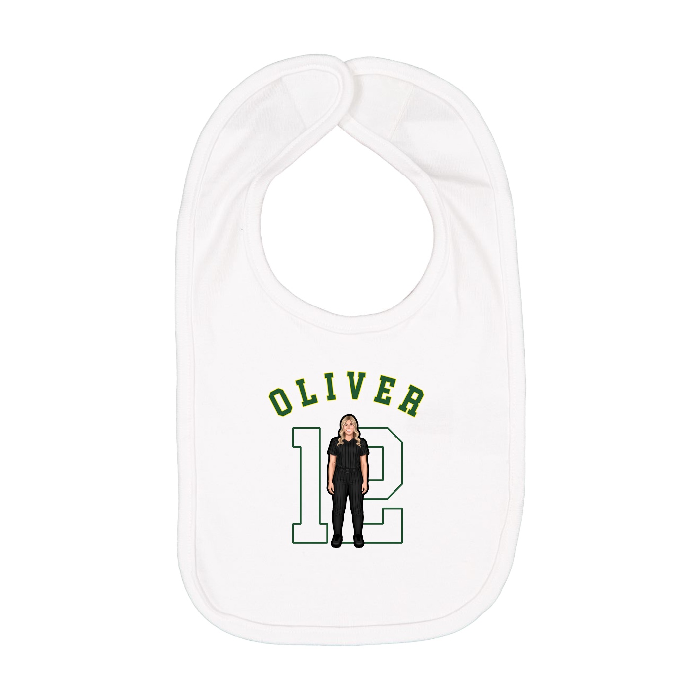 Infant Bib — Shirsey Arch in White