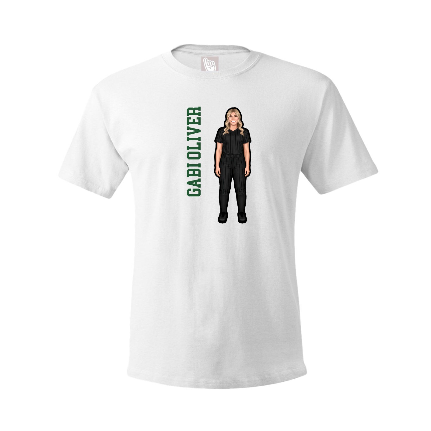 Tee — Name Vertical in White