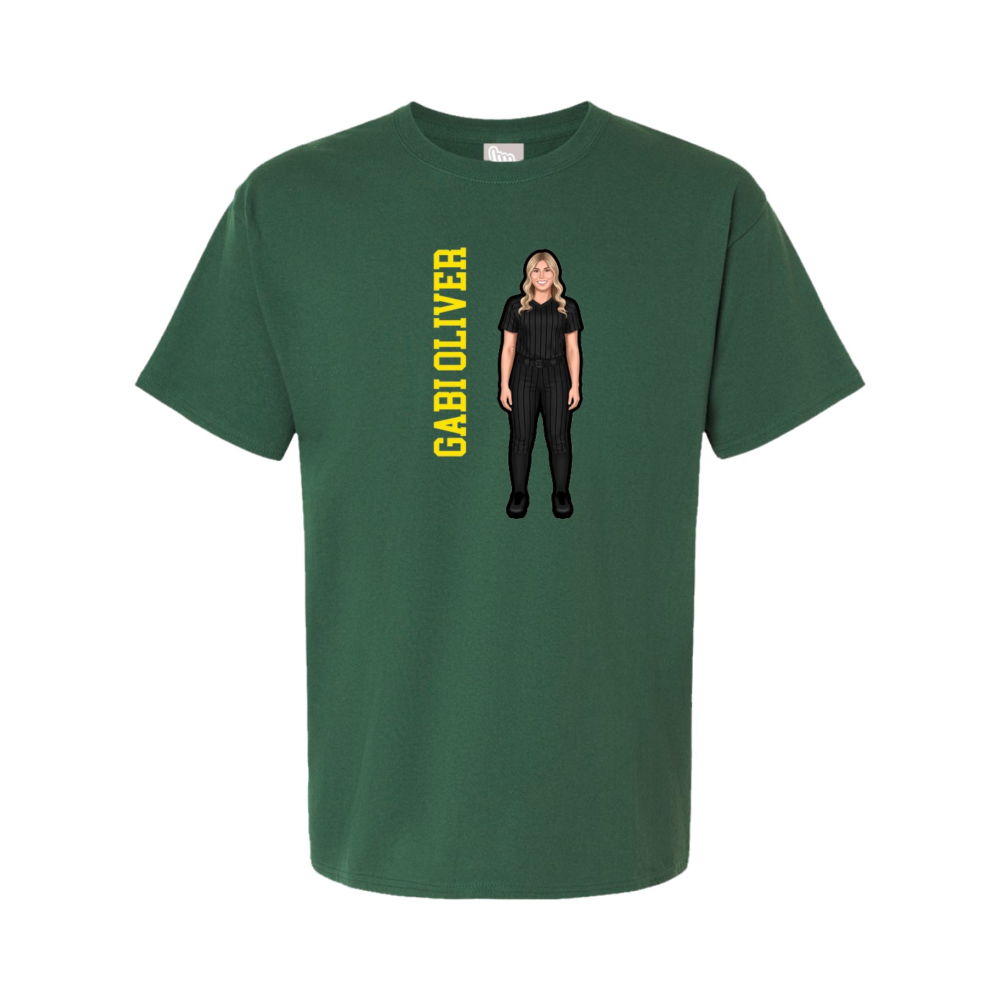 Youth Tee — Name Vertical in Green