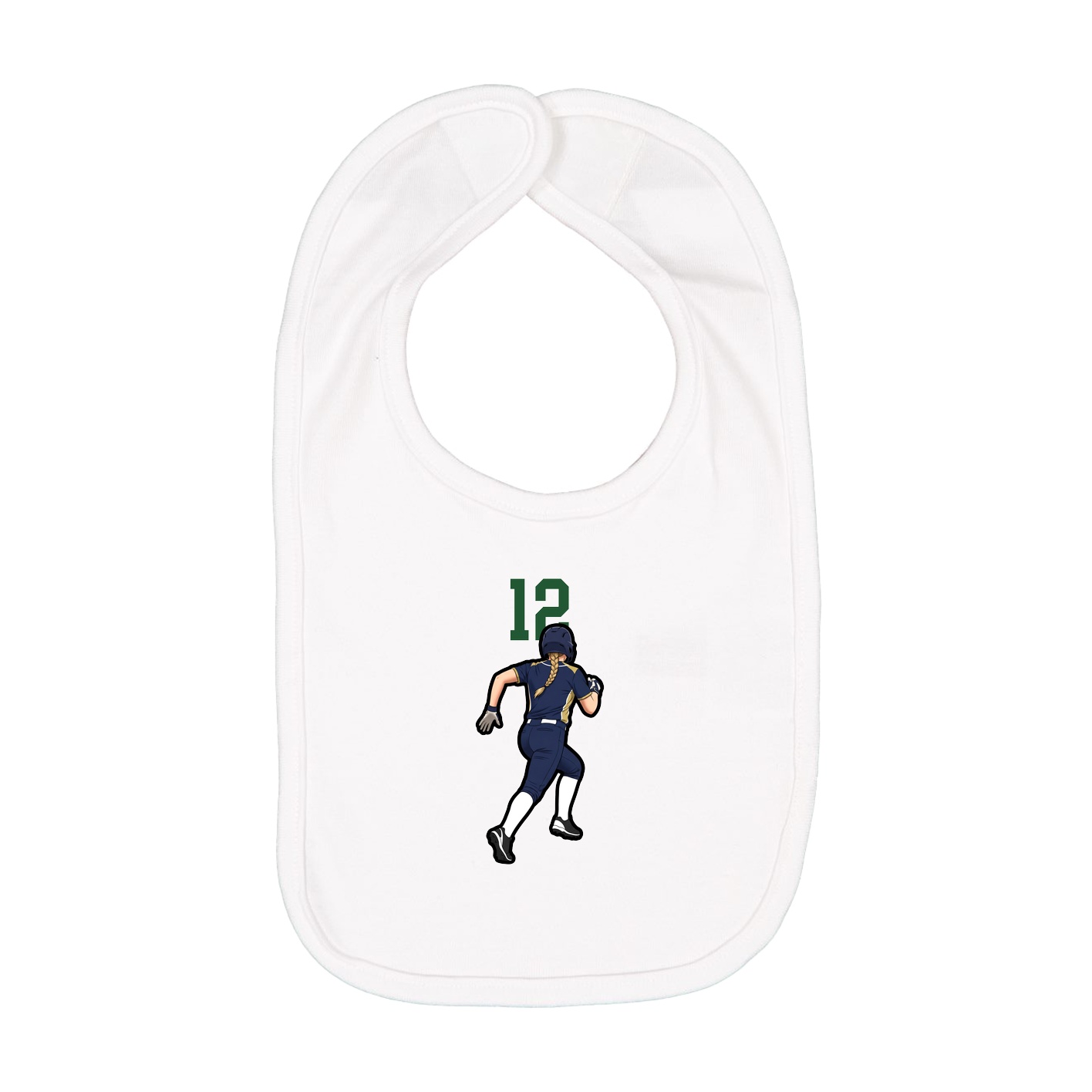 Infant Bib — Number Top in White