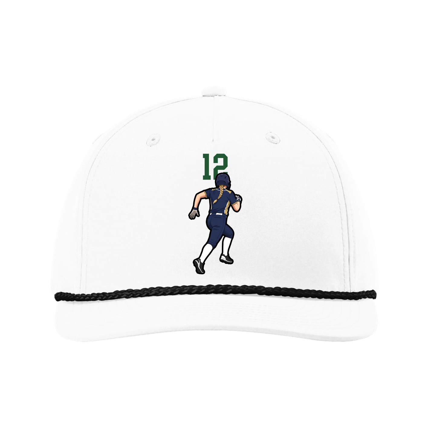 Five-Panel Classic Rope Cap — Number Top in White