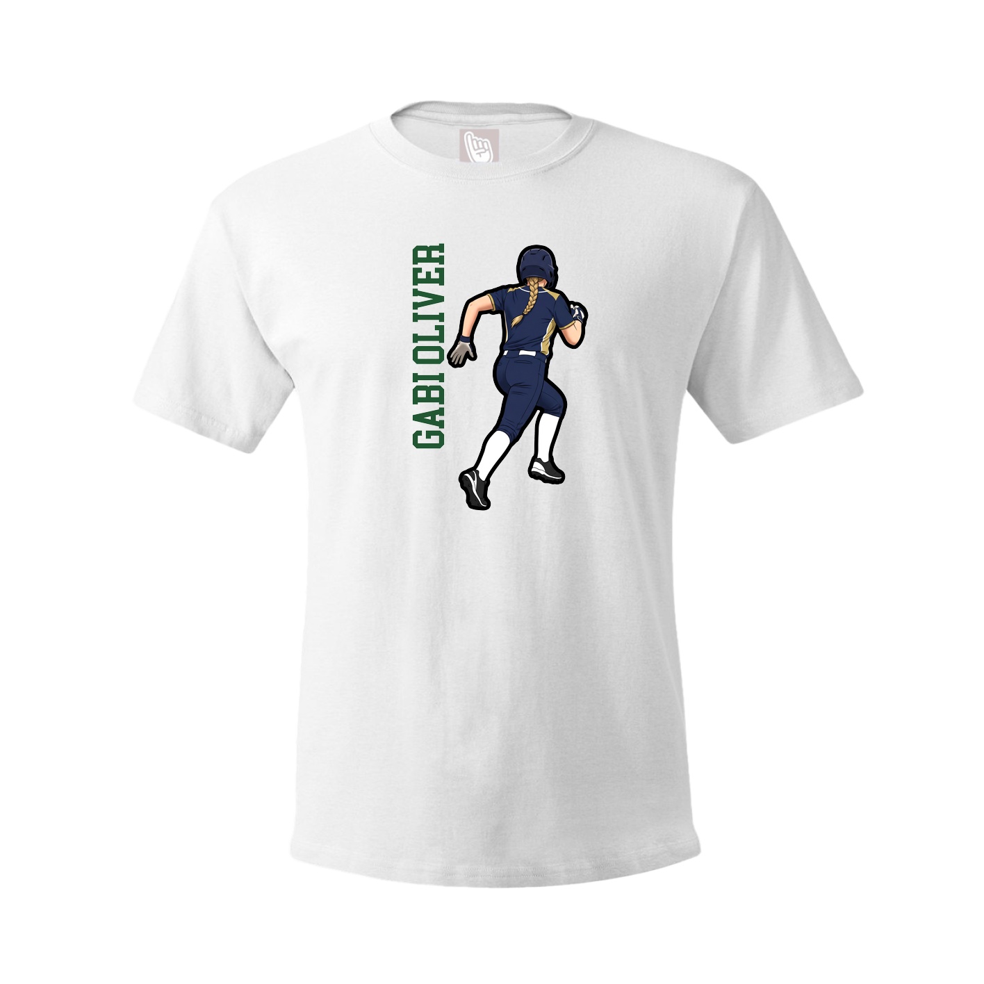 Youth Tee — Name Vertical in White