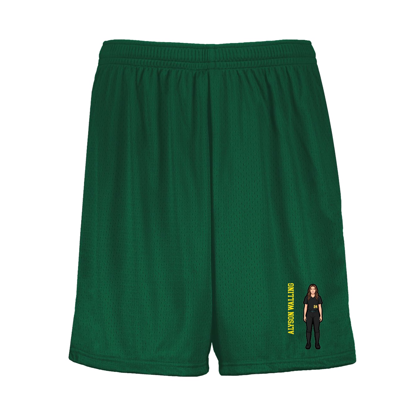 Shorts — Name Vertical in Green