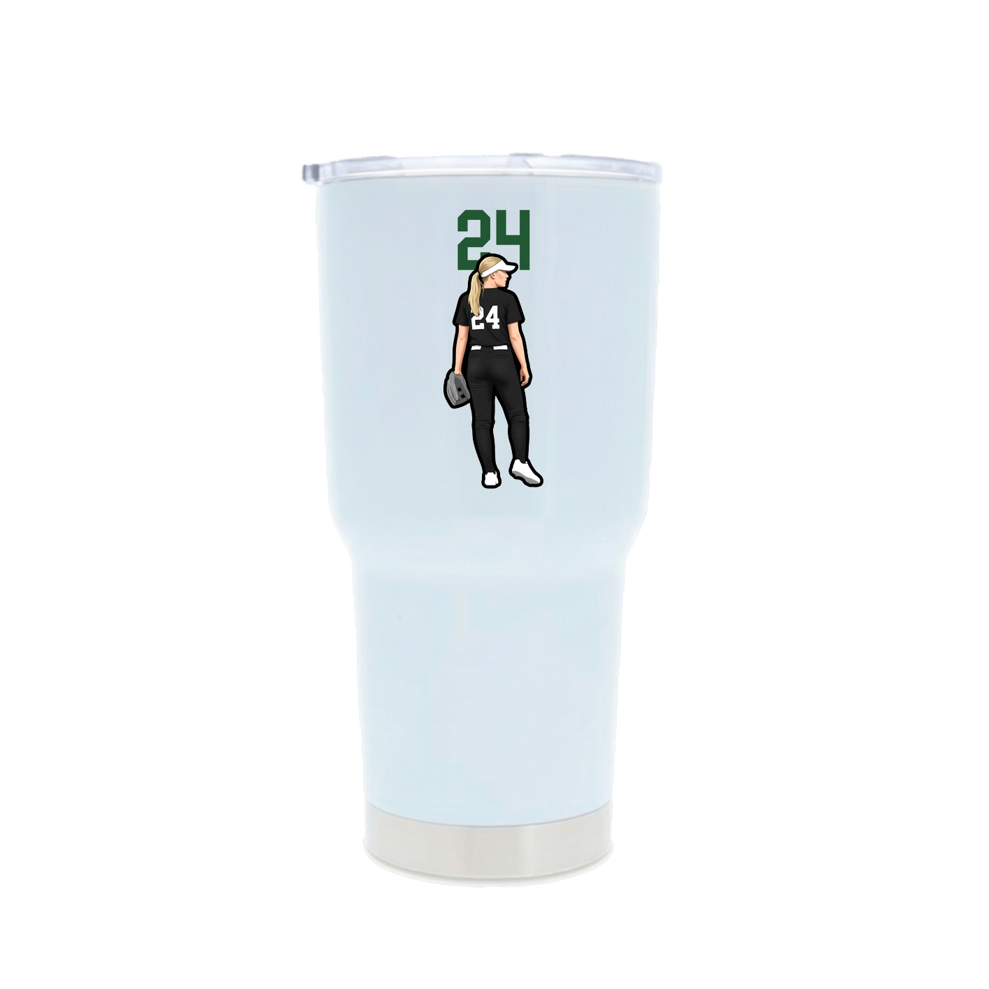 30oz Stainless Steel Tumbler — Number Top in White