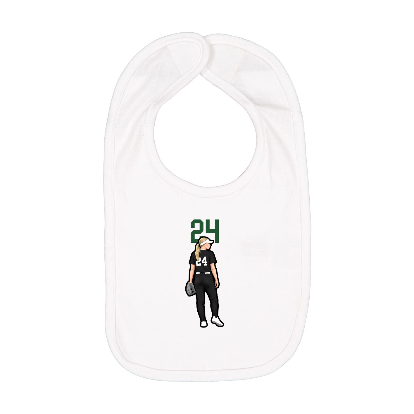 Infant Bib — Number Top in White