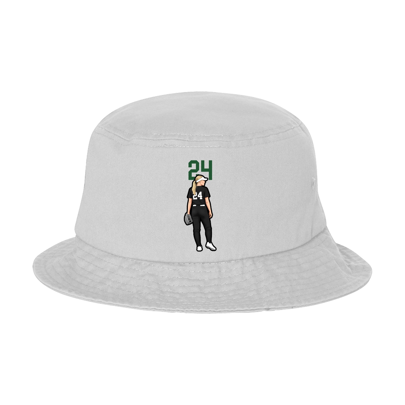 Bucket Cap — Number Top in White