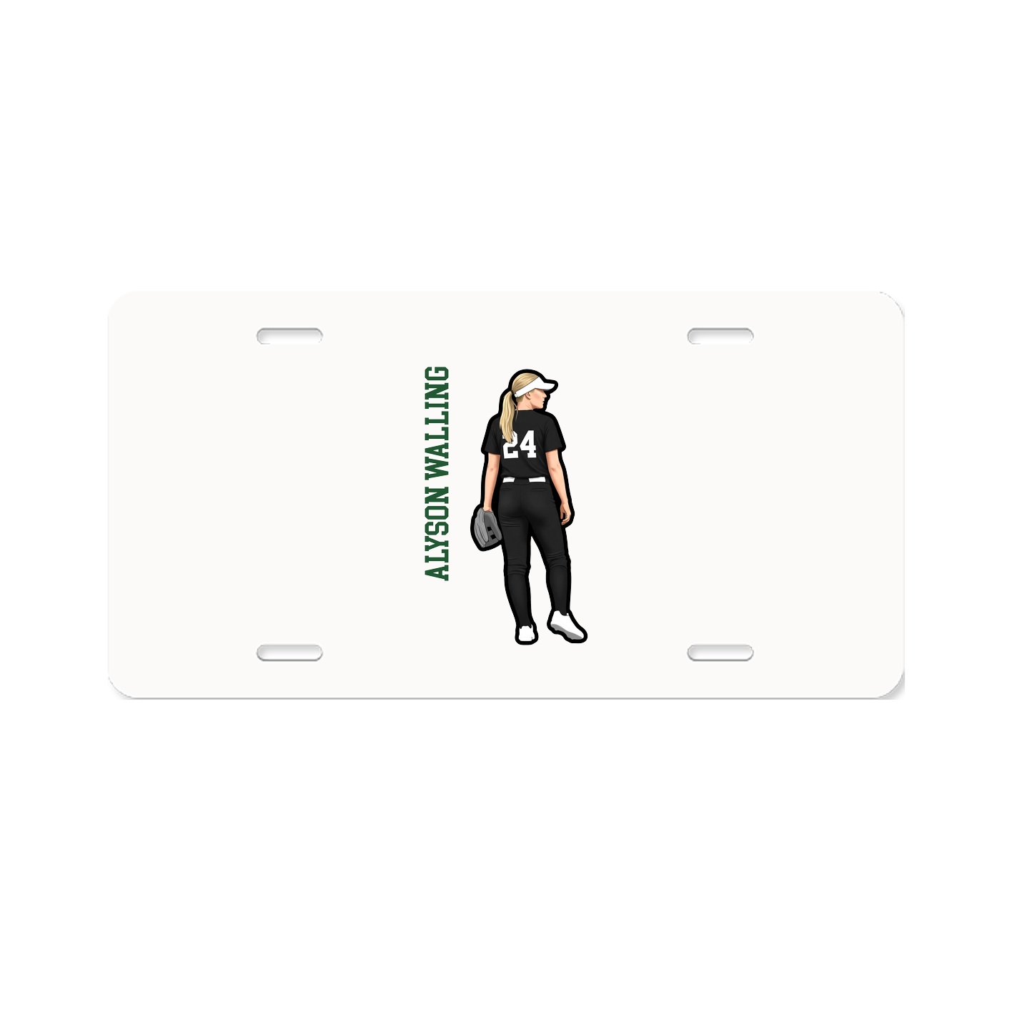 License Plate — Name Vertical in Classic