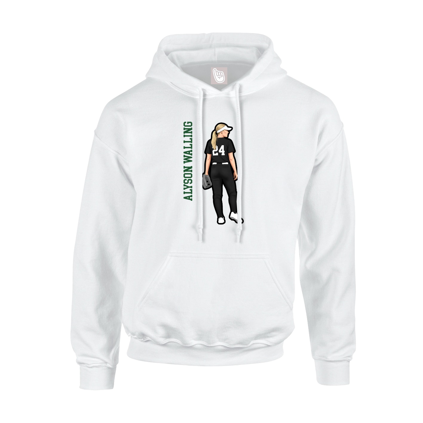 Hoodie — Name Vertical in White