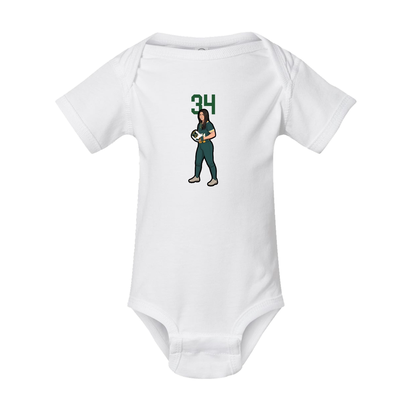 Baby Onesie — Number Top in White
