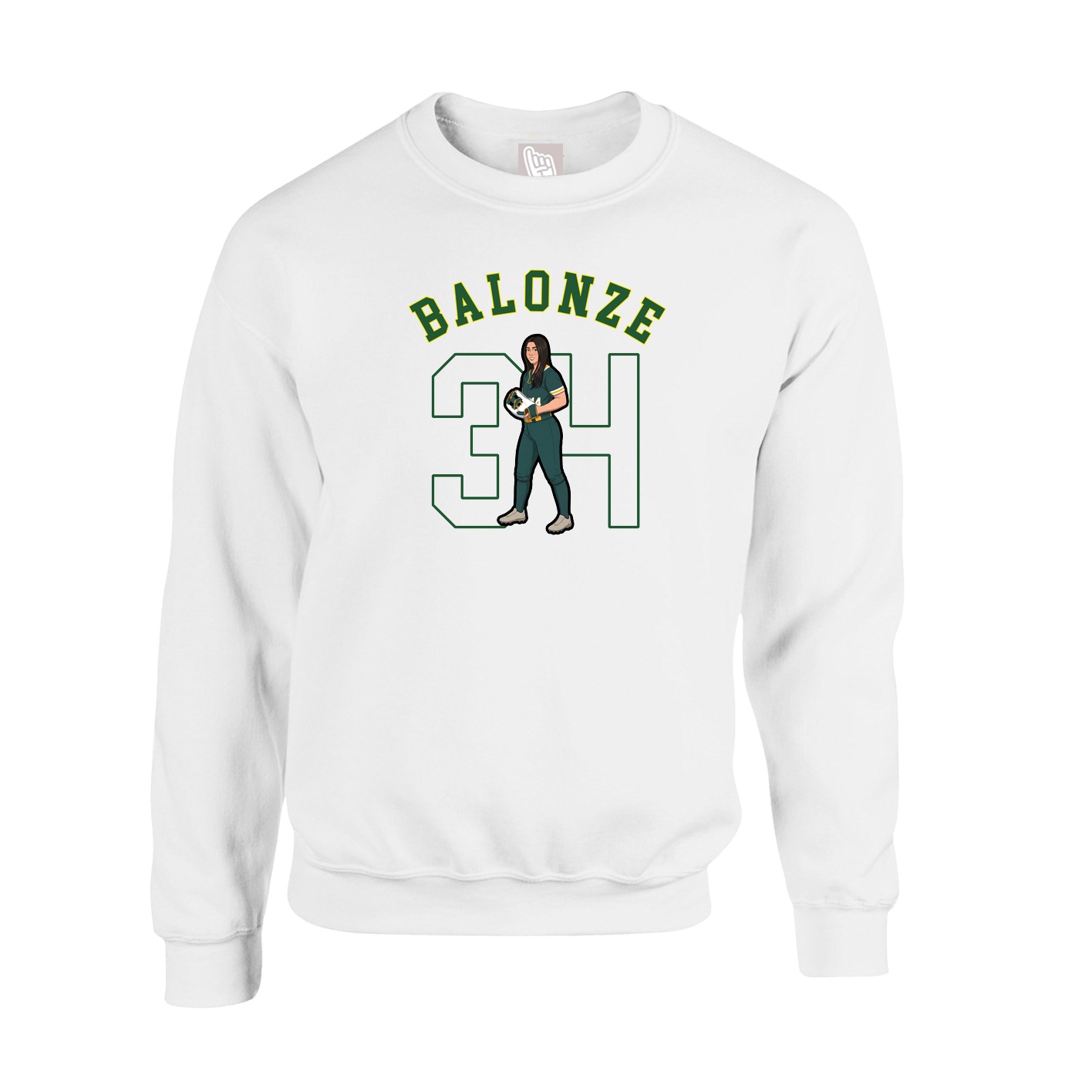 Fleece Crew — Shirsey Arch in White