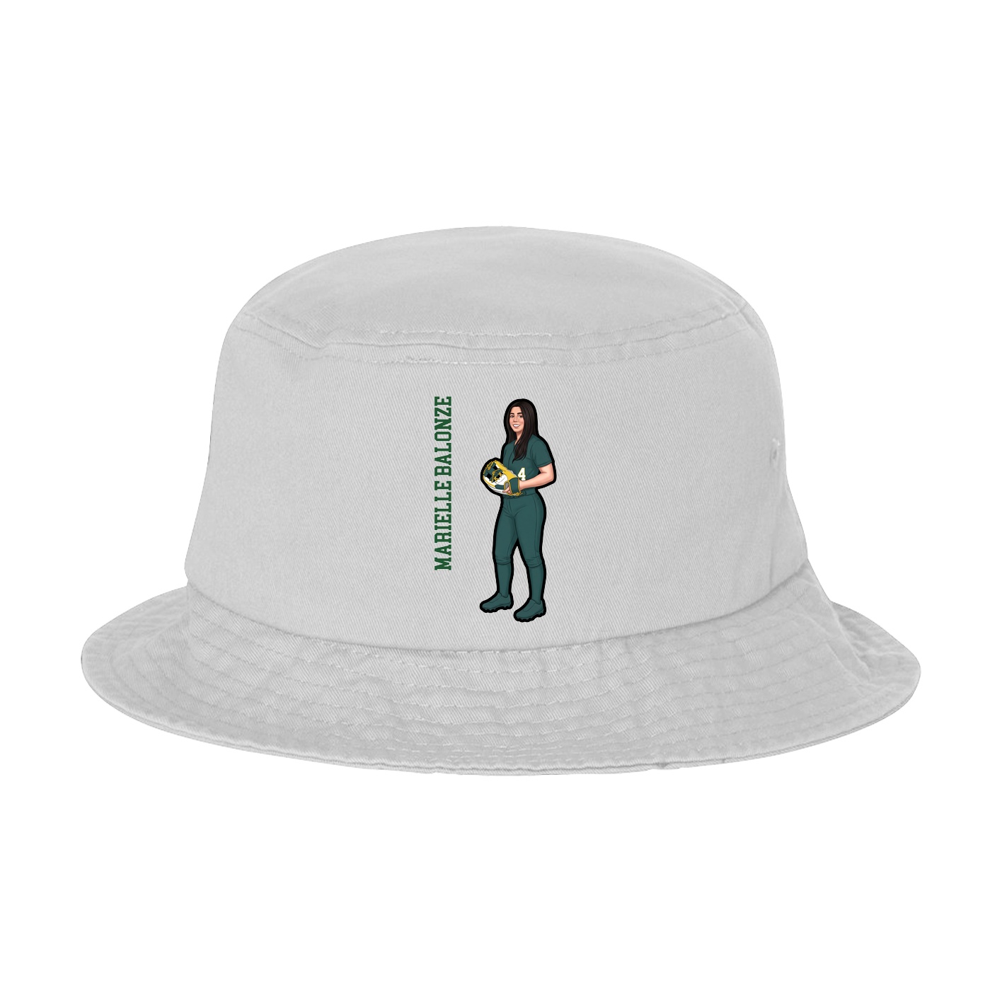 Bucket Cap — Name Vertical in White