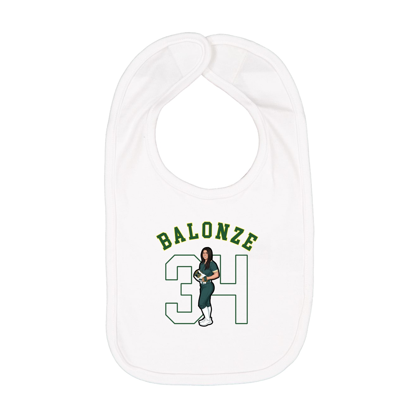 Infant Bib — Shirsey Arch in White