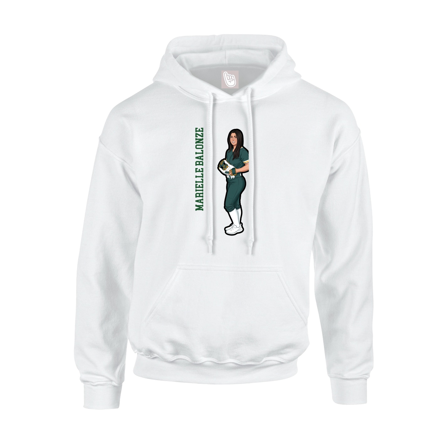 Youth Hoodie — Name Vertical in White