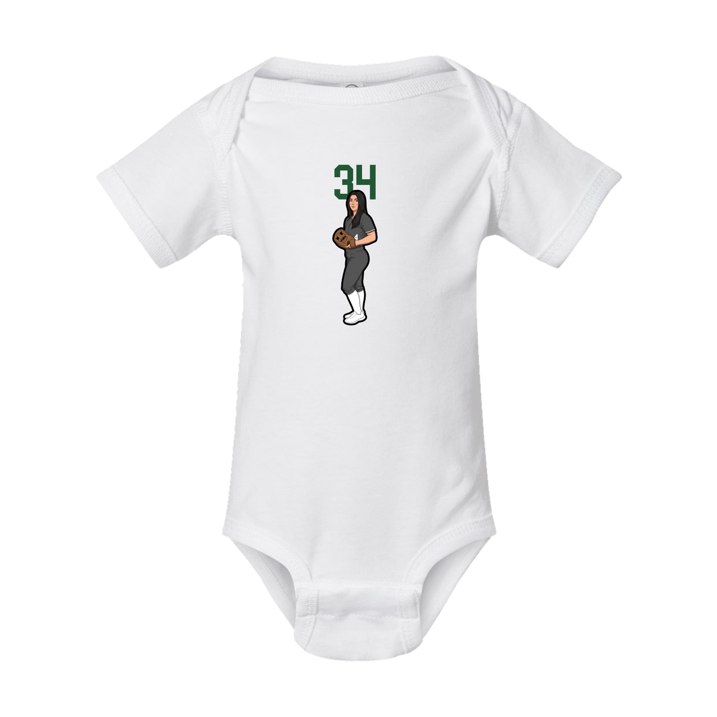 Baby Onesie — Number Top in White