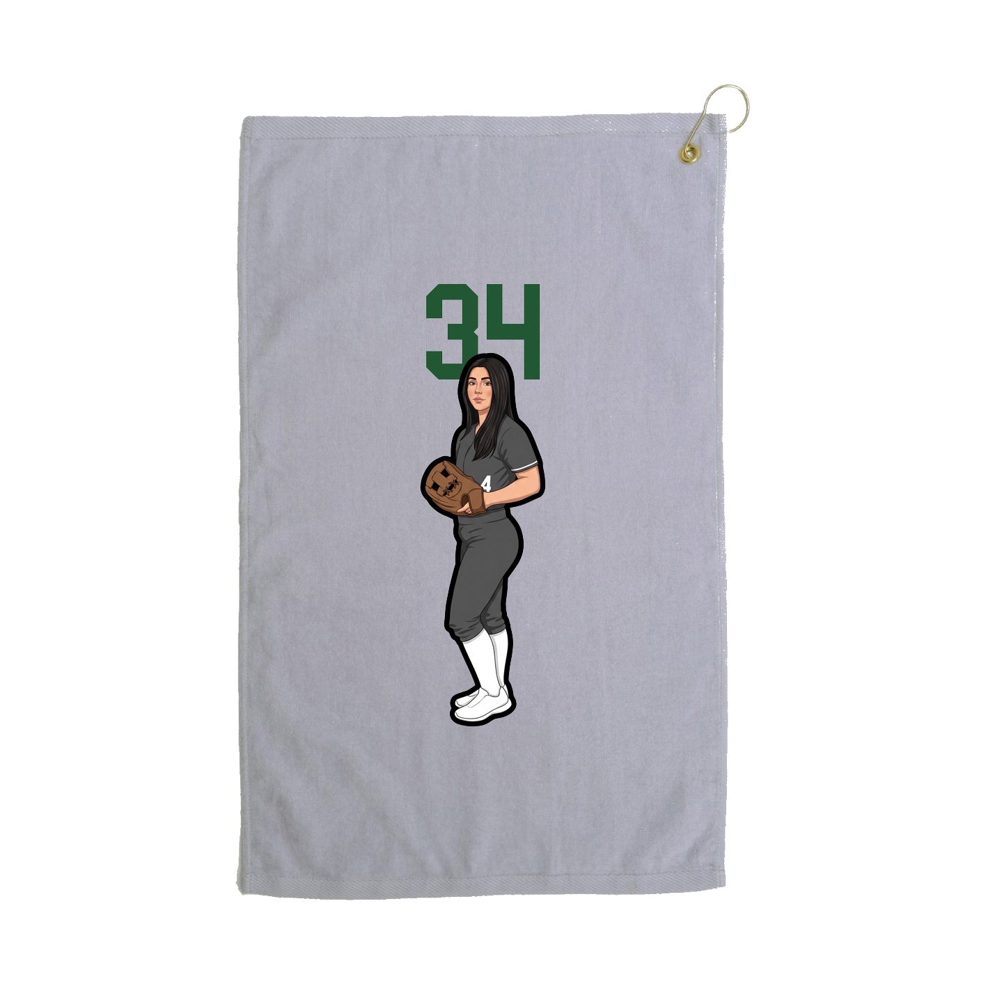 Golf Towel — Number Top in Grey