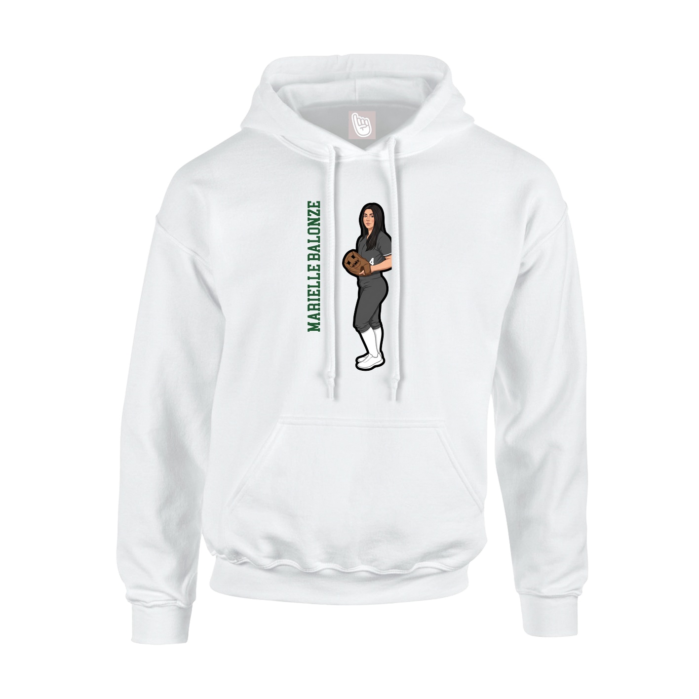 Hoodie — Name Vertical in White