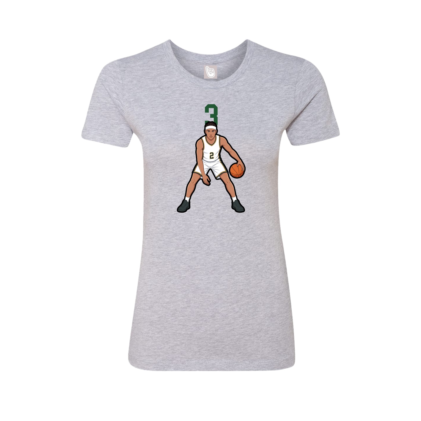 Fitted Women's Tee — Number Top in Grey