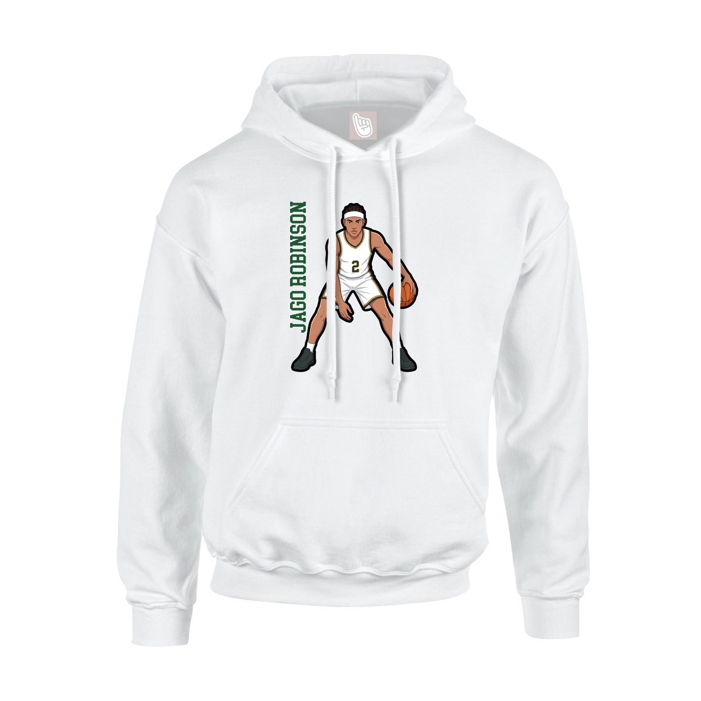 Hoodie — Name Vertical in White