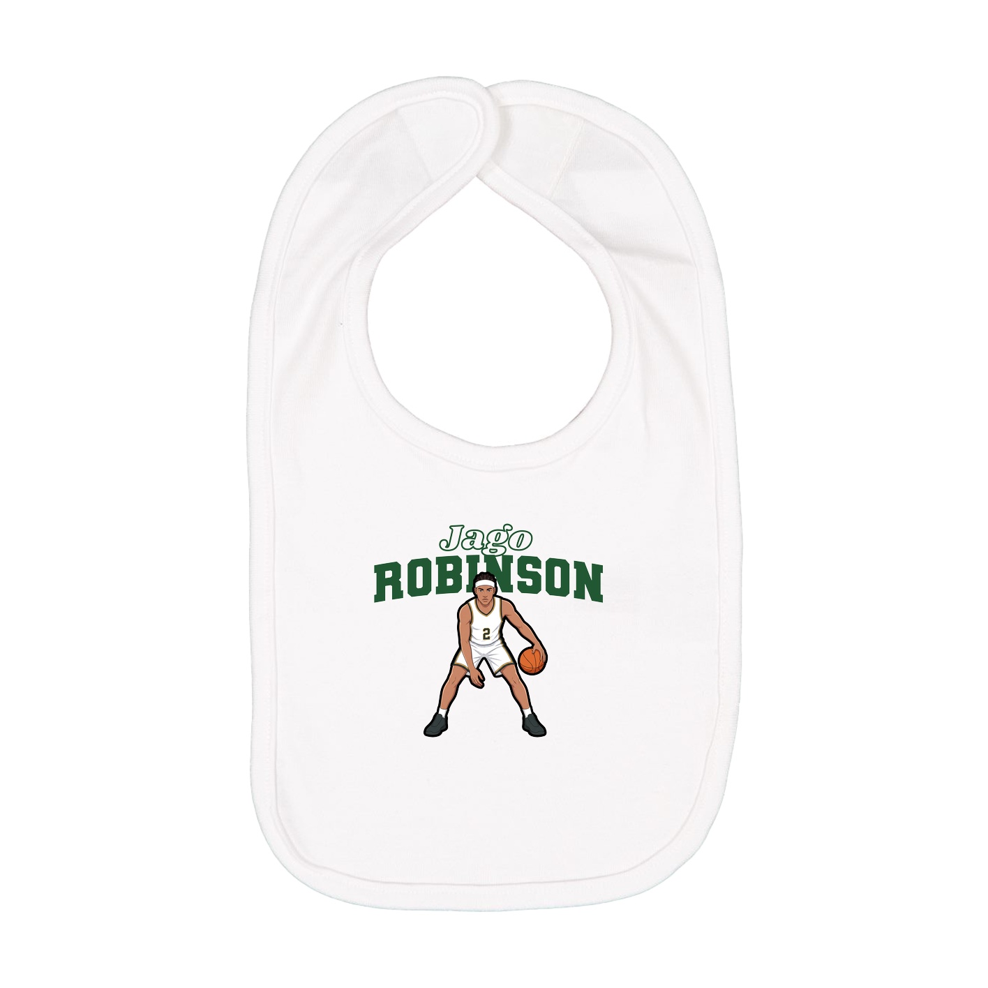 Infant Bib — Name Arch in White
