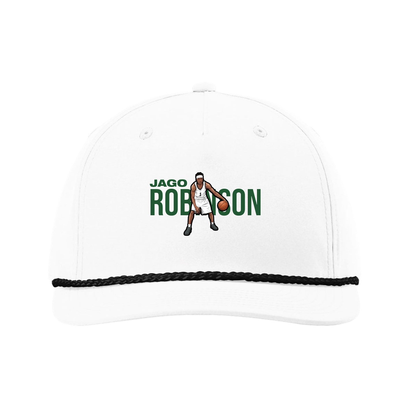 Five-Panel Classic Rope Cap — Player Name in White