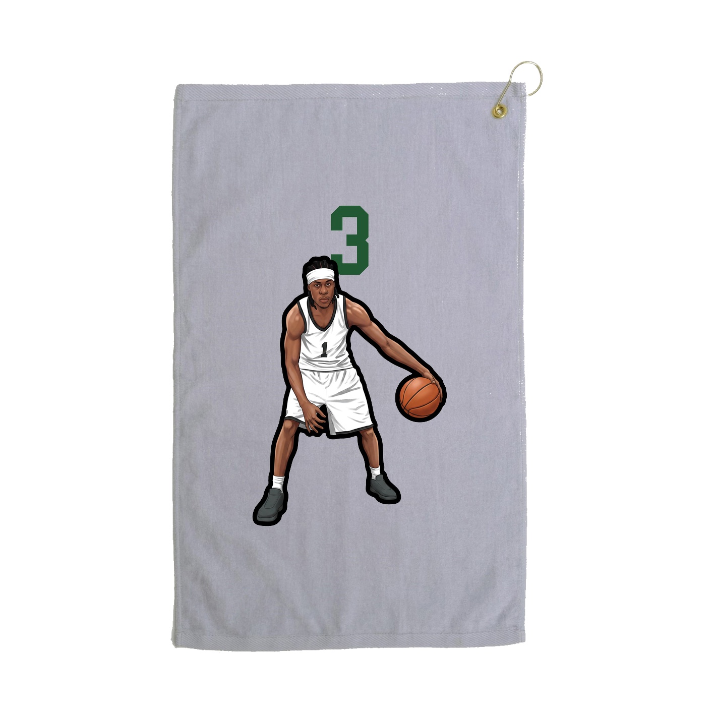 Golf Towel — Number Top in Grey